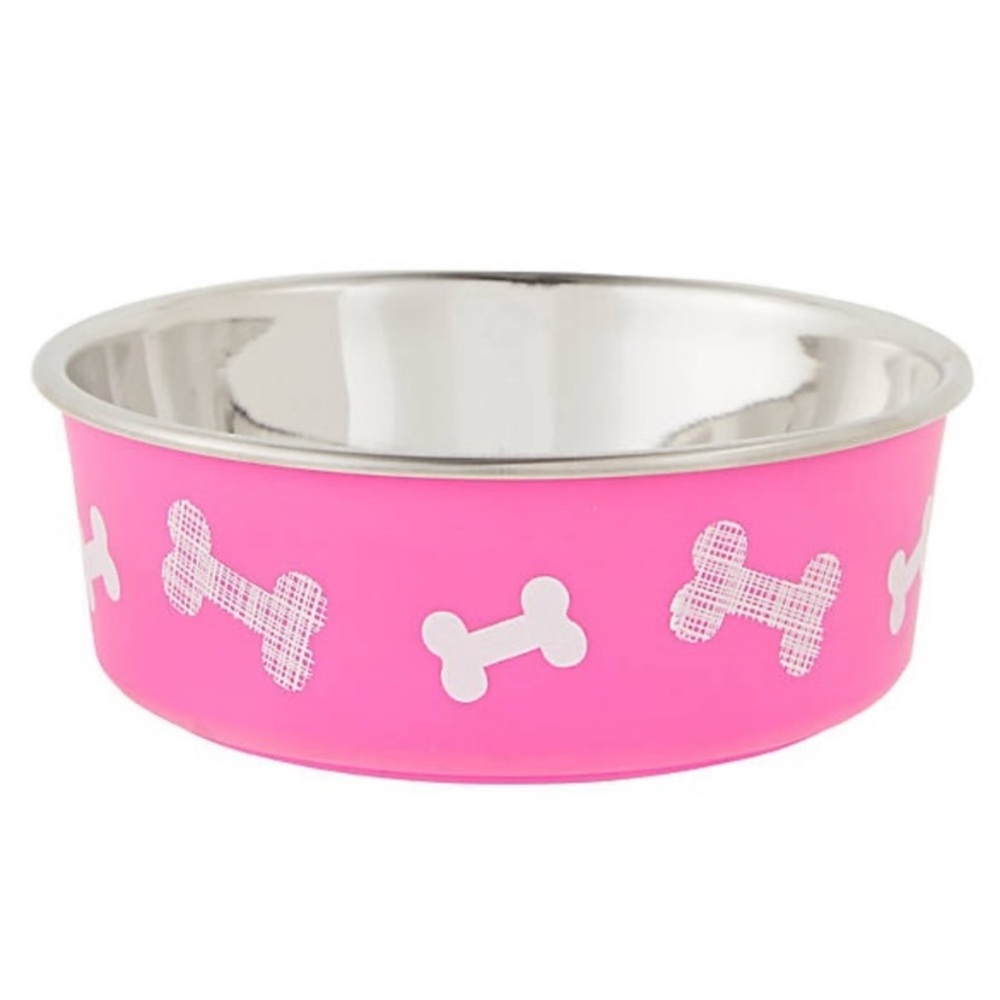 NWOT Top Paw Pink + White Bone Bowl